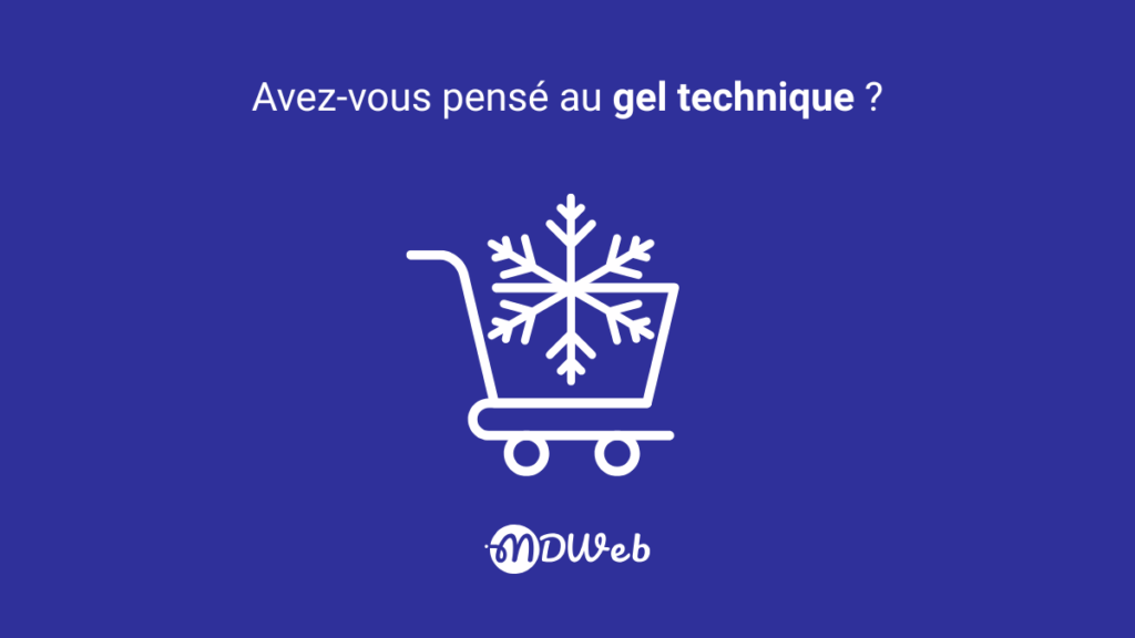 Bannière MDWeb posant la question Avez-vous pensé au gel technique, pour introduire notre guide sur le gel technique e-commerce.